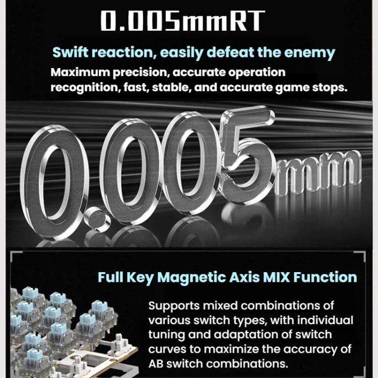 H60 Pro Bluetooth Wireless Triple-Mode Gaming Keycap Cutout Magnetic Axis Keyboard(Black)
