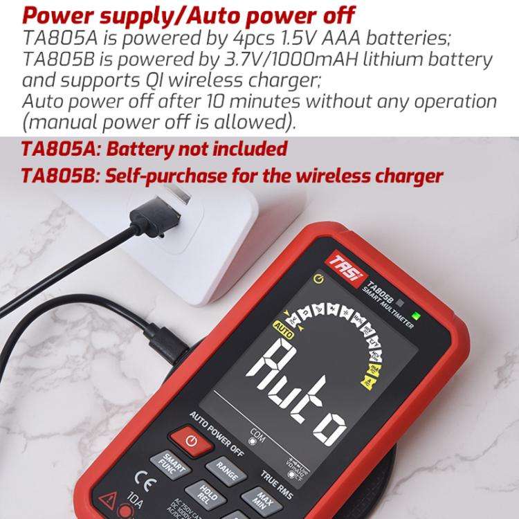 TASI TA805A Battery-powered Large Screen Digital Fully Automatic Smart Multimeter