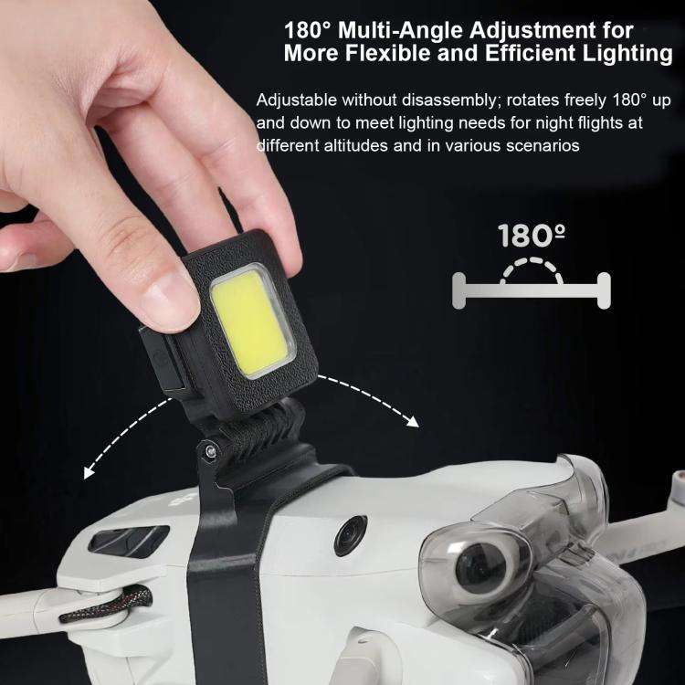 For DJI Mini 4 Pro Ultra Bright Night Flight Light 180-degree Adjustable LED Searchlight with 3 L...