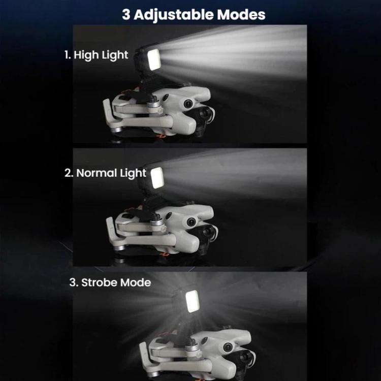 For DJI Mini 4 Pro Ultra Bright Night Flight Light 180-degree Adjustable LED Searchlight with 3 L...