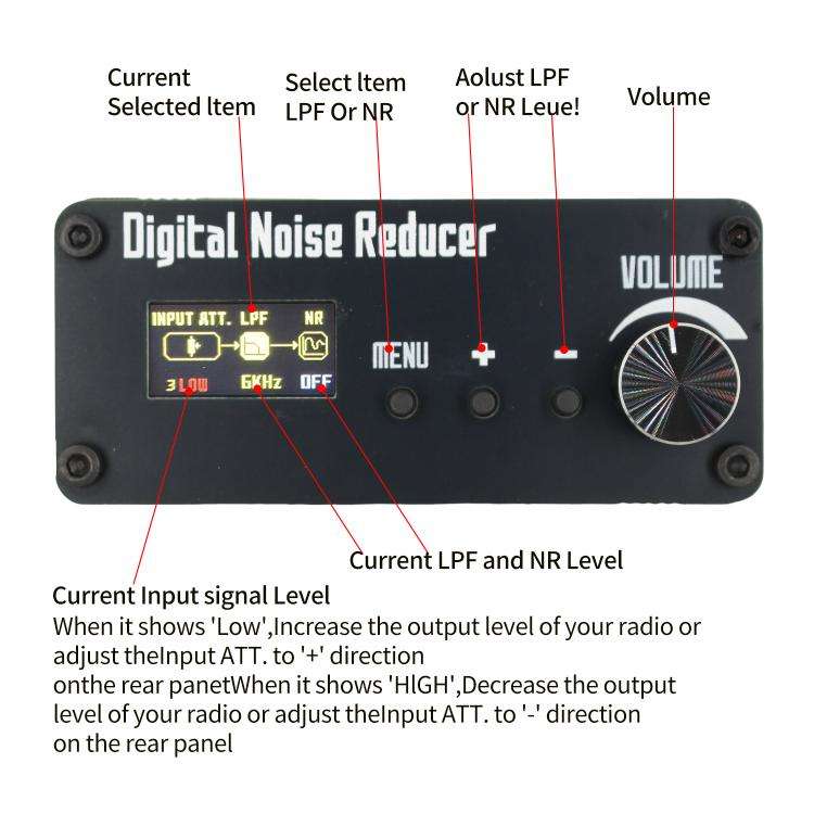 Digital Noise Suppressor (NR) With DSP Shortwave + Speaker(Black)
