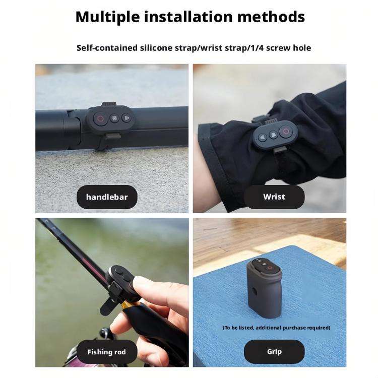 Action Camera Bluetooth Remote Control For Insta360 X5 / X4 / X3 / GO3S / Ace Pro2(Black)