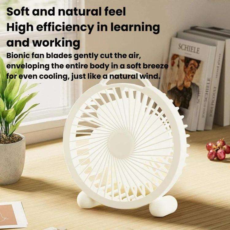 Portable Desktop Fan High-Wind Table Fan For Dormitory & Office, Spec: 6 inch Rechargeable Pink