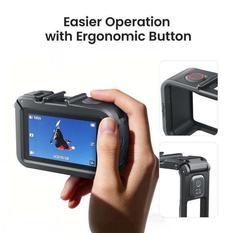 aMagisn PC Material Camera Cage for DJI Action 5 Pro / 4 / 3 with Quick Release Vertical/Horizont...