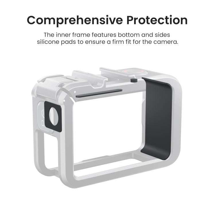 aMagisn PC Material Camera Cage for DJI Action 5 Pro / 4 / 3 with Quick Release Vertical/Horizont...