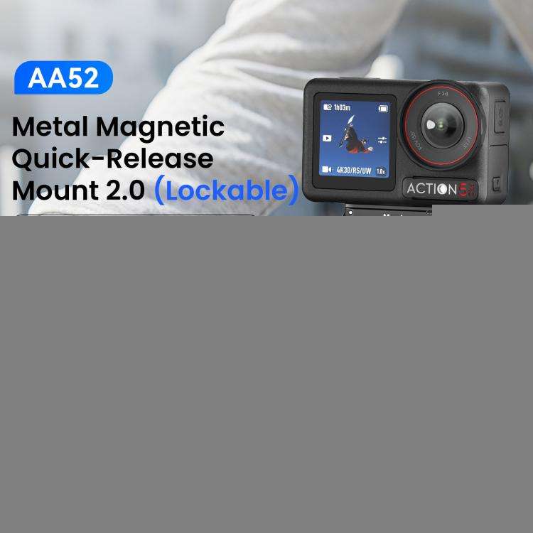 aMagisn Metal Magnetic Quick Release Mount 2.0 Lockable Adapter for DJI Osmo 360/ Action 5 Pro/4/...