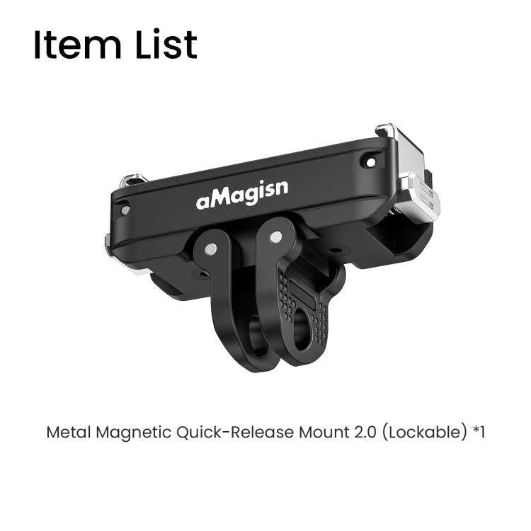 aMagisn Metal Magnetic Quick Release Mount 2.0 Lockable Adapter for DJI Osmo 360/ Action 5 Pro/4/...