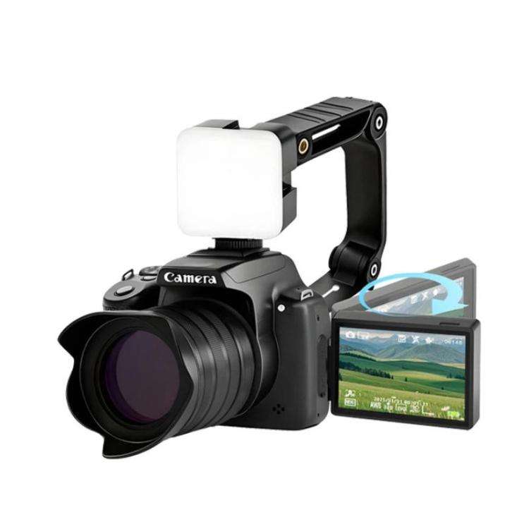 4K Flip-Screen High-Definition Waist-Level Viewfinder SLR Digital Camera, Model: DC20 + Flash + C...