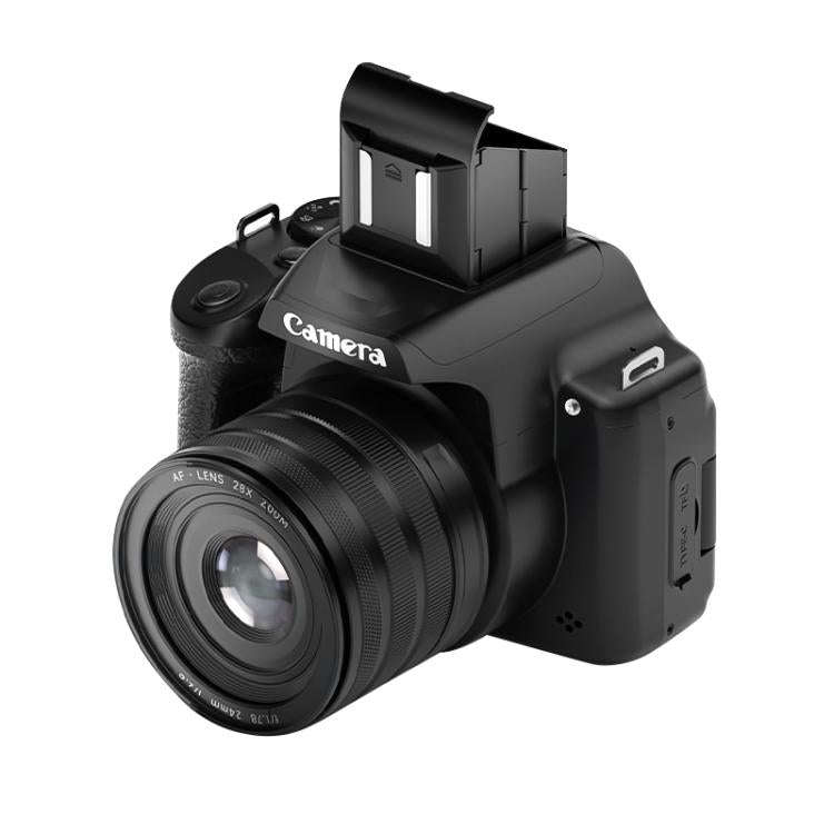 4K Flip-Screen High-Definition Waist-Level Viewfinder SLR Digital Camera, Model: DC20 + Flash + C...