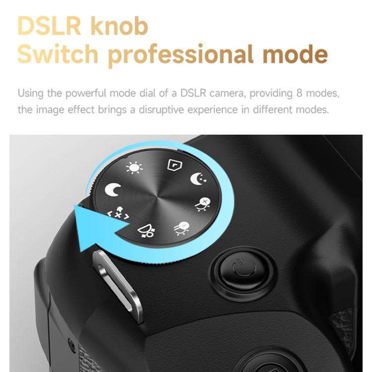 4K Flip-Screen High-Definition Waist-Level Viewfinder SLR Digital Camera, Model: DC20 + Flash + C...