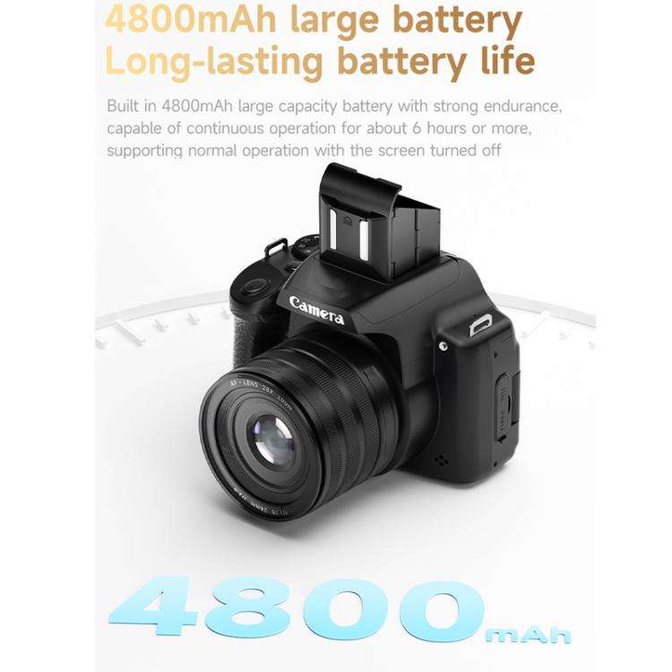 4K Flip-Screen High-Definition Waist-Level Viewfinder SLR Digital Camera, Model: DC20 + Flash + C...