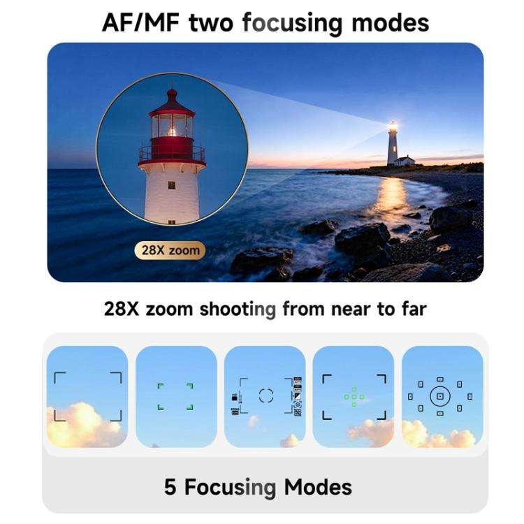 4K Flip-Screen High-Definition Waist-Level Viewfinder SLR Digital Camera, Model: DC20 + Flash + C...