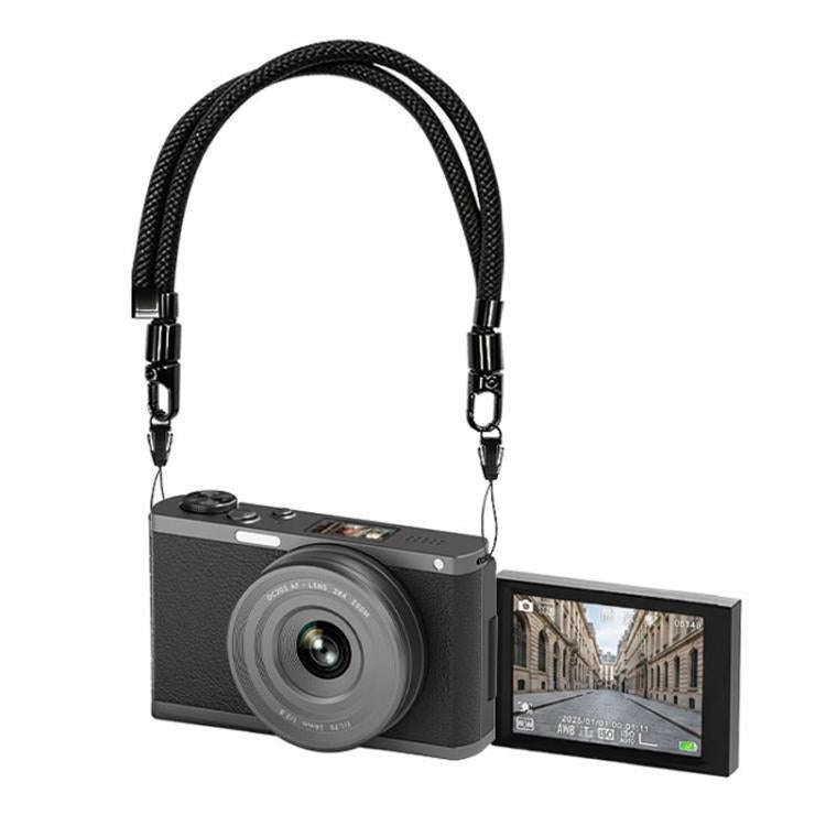 4K Waist-Level Viewfinder Flip-Screen Selfie Mirrorless Digital Camera, Specification: Pebbled Te...
