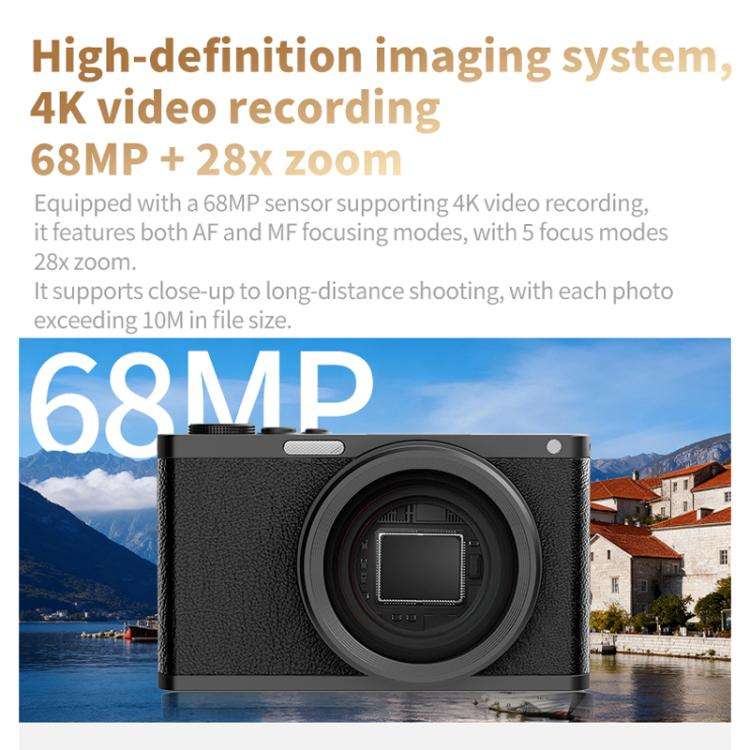 4K Waist-Level Viewfinder Flip-Screen Selfie Mirrorless Digital Camera, Specification: Crocodile ...