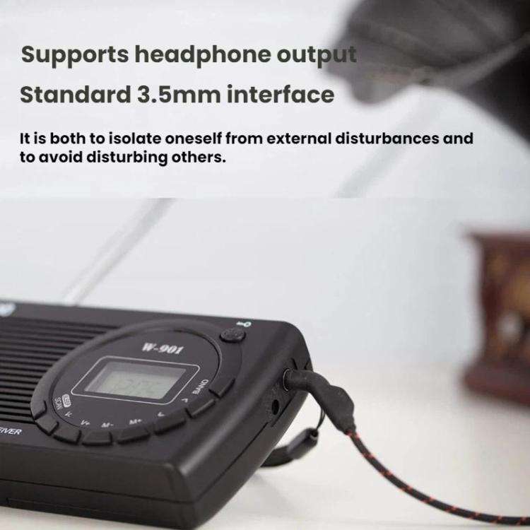 FM/AM/SW Multi-Band LCD Screen Clock-Controlled Stereo Radio, Specification: For US(Black)
