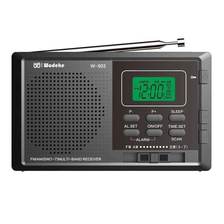 WDK FM/AM/SW Multi-Band LCD Screen Clock-Controlled Stereo Digital Radio, Specification: For US(B...