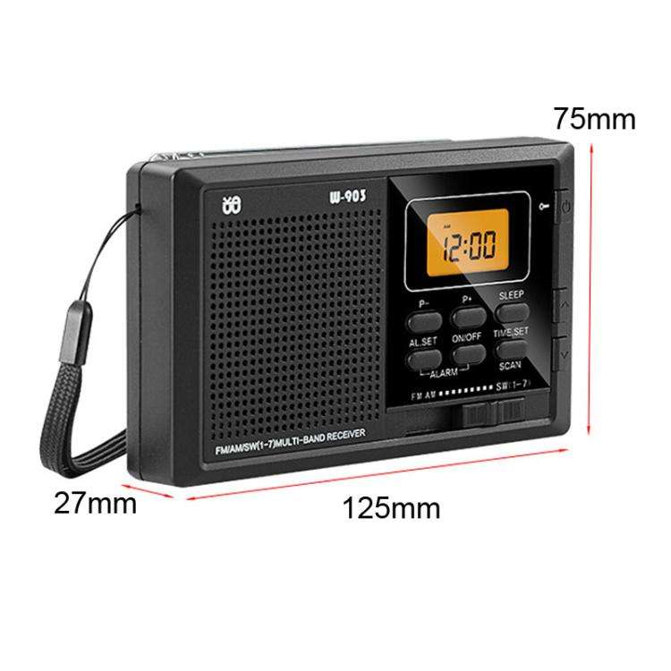 WDK FM/AM/SW Multi-Band LCD Screen Clock-Controlled Stereo Digital Radio, Specification: For EU(B...