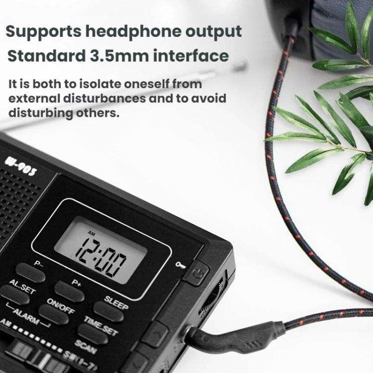 WDK FM/AM/SW Multi-Band LCD Screen Clock-Controlled Stereo Digital Radio, Specification: For EU(B...