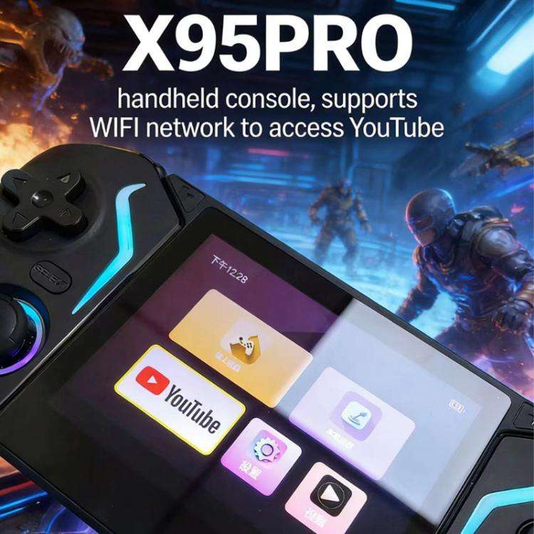 X95 Pro Android 9.0 Handheld Game Console, 3.5 Inch IPS Screen Retro Game Player Support WiFi Vid...