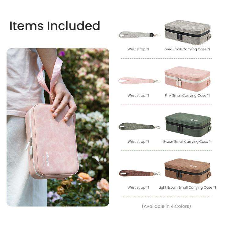 aMagisn Nubuck Leather Action Camera Carrying Case Small Travel Storage Bag with Adjustable Divid...