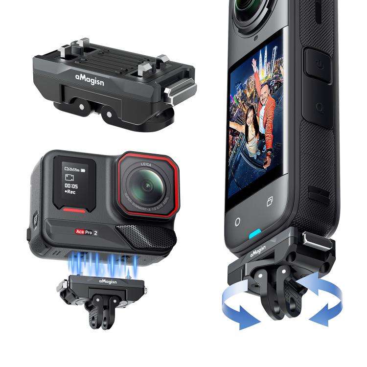 aMagisn 360-Degree Rotatable Magnetic Quick Release Mount For Insta360 Ace Pro 2 / Ace Pro / X6 /...