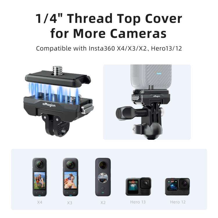 aMagisn 360-Degree Rotatable Magnetic Quick Release Mount For Insta360 Ace Pro 2 / Ace Pro / X6 /...