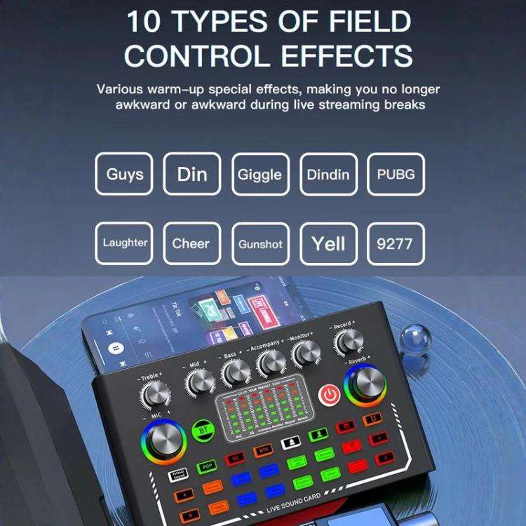 Dual BM800 Condenser Microphone With F009 Live Sound Card Kit Podcast Equipment Bundle Adjustable...