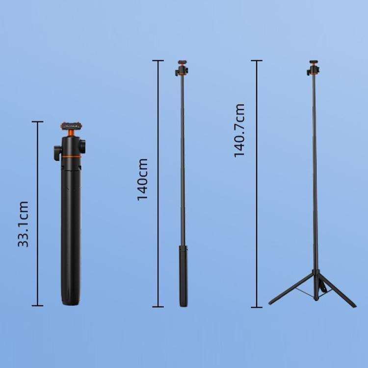 For Insta360 Ace Pro / 2 / X5 Flymile Quick-Release Selfie Extension Pole Tripod(Black)