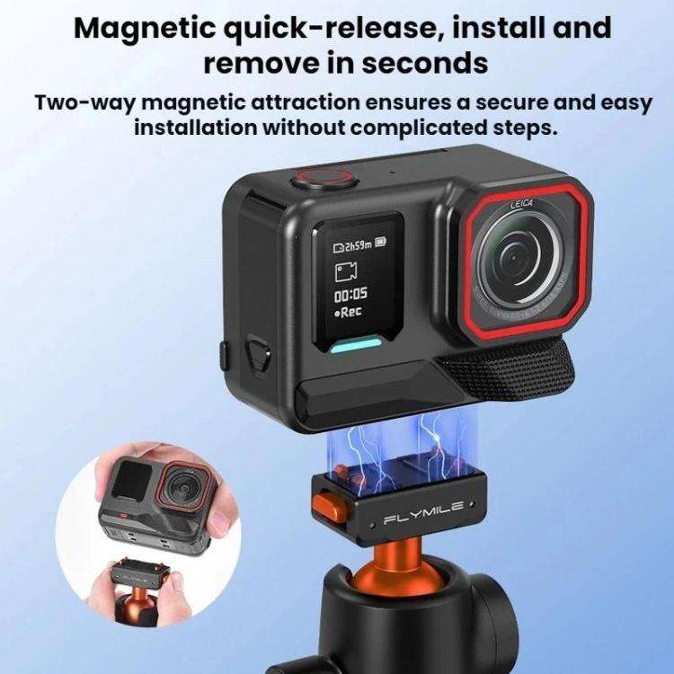 For Insta360 Ace Pro / 2 / X5 Flymile Quick-Release Selfie Extension Pole Tripod(Black)