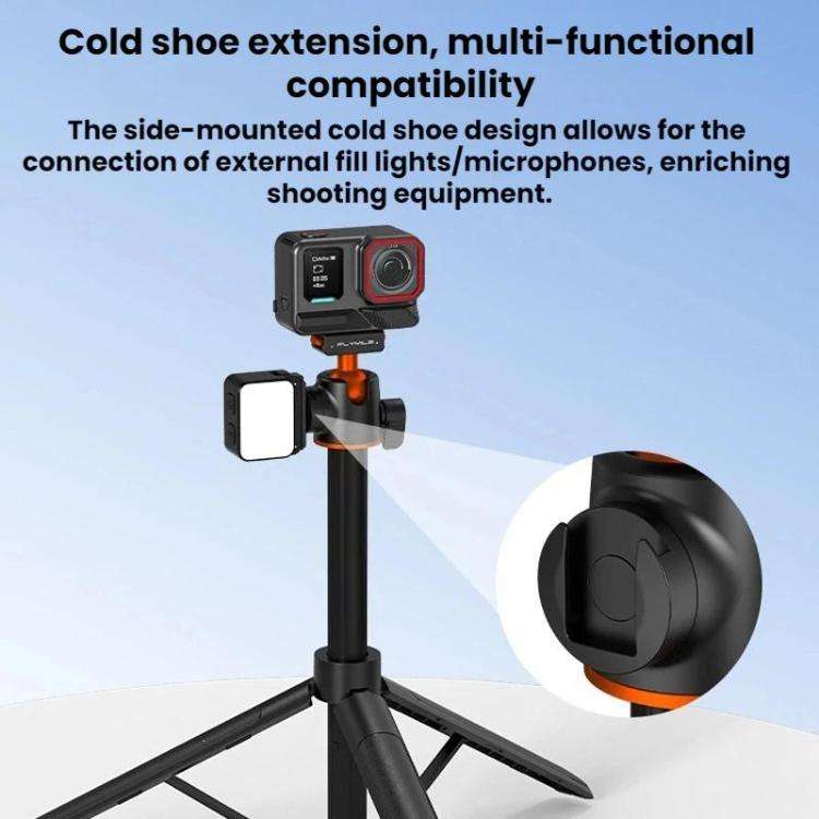 For Insta360 Ace Pro / 2 / X5 Flymile Quick-Release Selfie Extension Pole Tripod(Black)