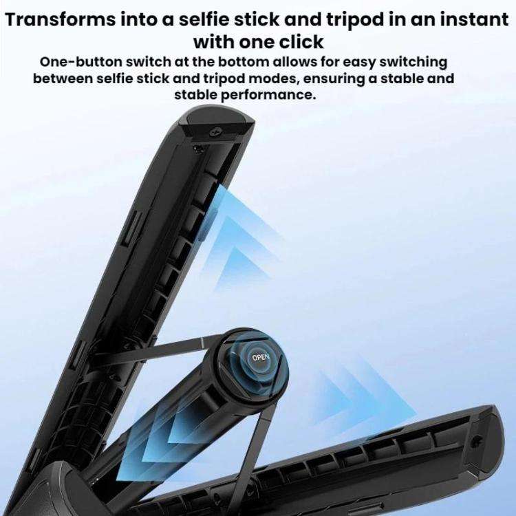 For Insta360 Ace Pro / 2 / X5 Flymile Quick-Release Selfie Extension Pole Tripod(Black)