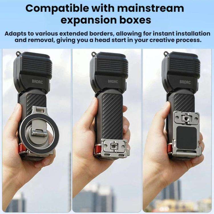 For DJI Osmo Pocket 4 BRDRC Display Lens Cover Gimbal Protective Case(Black)
