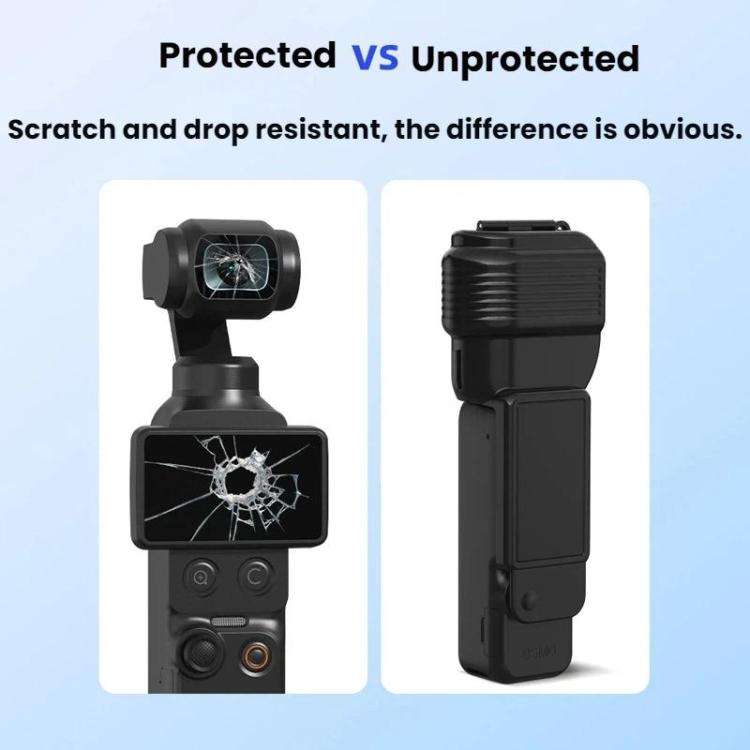 For DJI Osmo Pocket 4 BRDRC Display Lens Cover Gimbal Protective Case(Black)