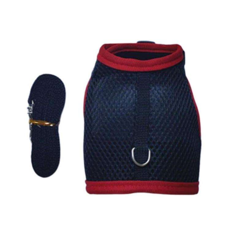 Rabbit Ferret Harness & Leash Small Pet Vest-Style Harness Leash, Size: S(Black)