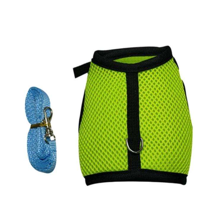 Rabbit Ferret Harness & Leash Small Pet Vest-Style Harness Leash, Size: M(Green)