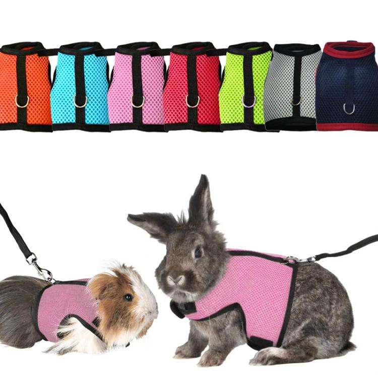 Rabbit Ferret Harness & Leash Small Pet Vest-Style Harness Leash, Size: S(Green)