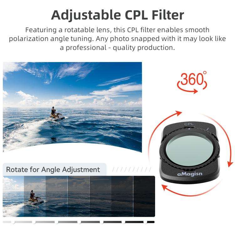 For DJI Osmo Pocket 4 / 3 aMagisn Magnetic Lens Filter Adjustable CPL