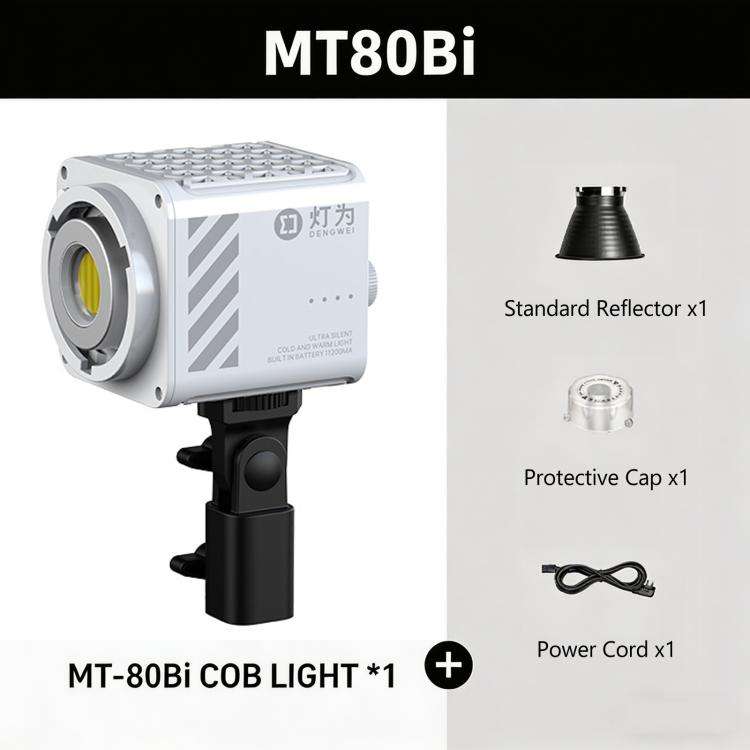 DENGWEI MT-80Bi 80W COB Video Light 2700K-6500K Bi-Color LED Continuous Output Lighting CRI 96+ S...