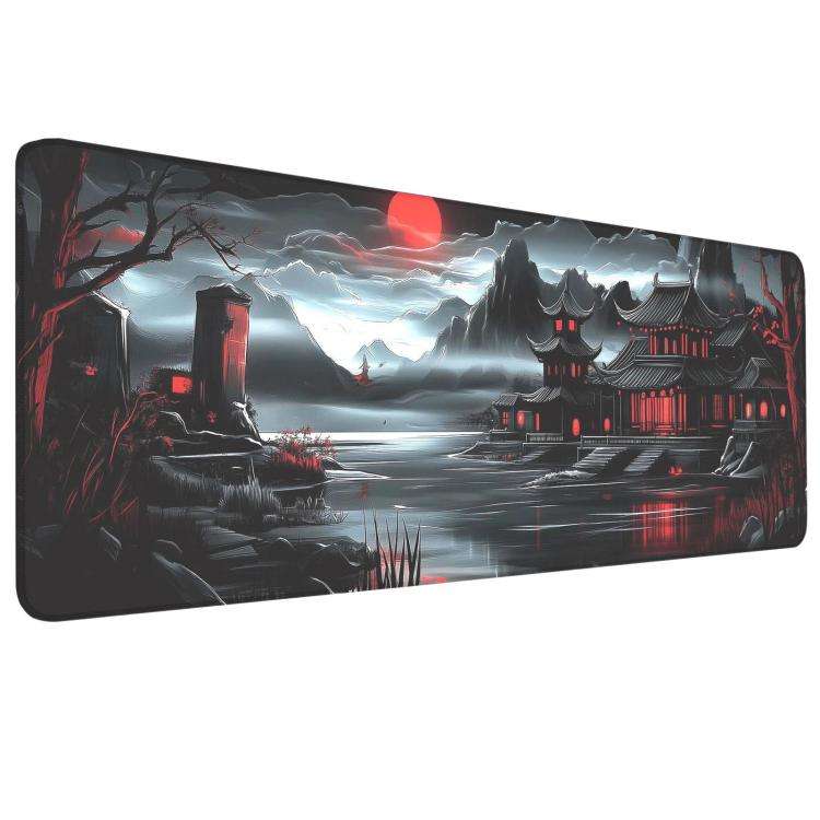 Stain-Resistant Ancient Landscape Mouse Pad, E-Sports Gaming Keyboard Desk Mat, Size: 40 x 90 x 0...