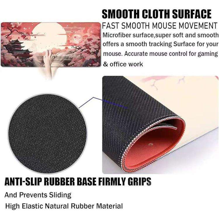 Stain-Resistant Ancient Landscape Mouse Pad, E-Sports Gaming Keyboard Desk Mat, Size: 40 x 90 x 0...
