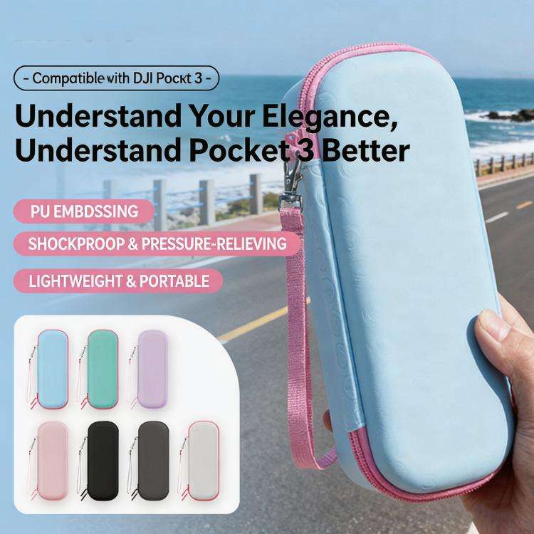 For DJI Osmo Pocket 3 Standalone & Essential Accessories Hard Carrying Case PU Leather Storage Ba...