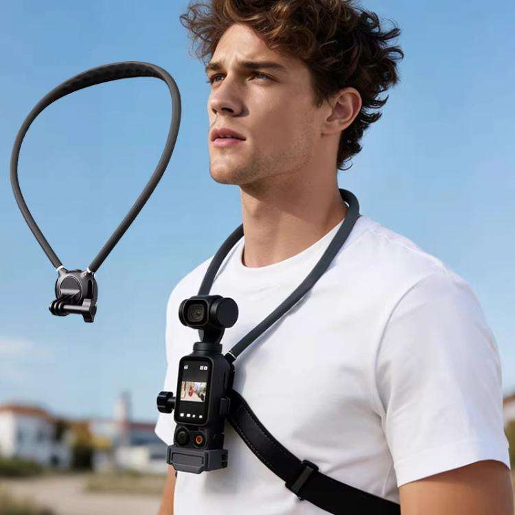 Neck Mount For Action Camera With 360-Degree Rotating Quick Release Base Air Cushion POV Necklace...