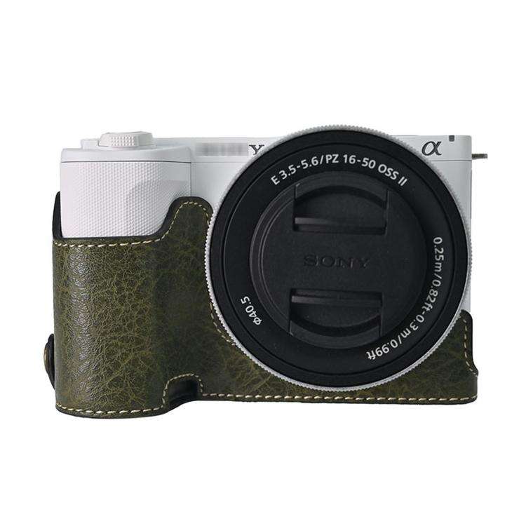 For Sony ZV-E10 II / ZV-E10M2 PU Leather Camera Case Bag Protective Half Body Cover With Shoulder...