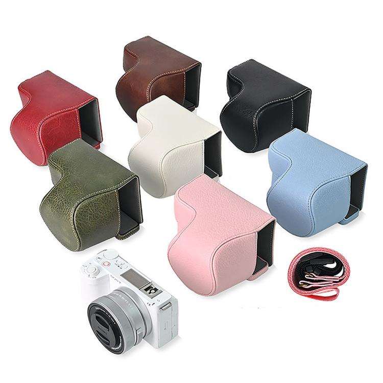 For Sony ZV-E10 II / ZV-E10M2 PU Leather Camera Case Bag Protective Half Body Cover With Shoulder...
