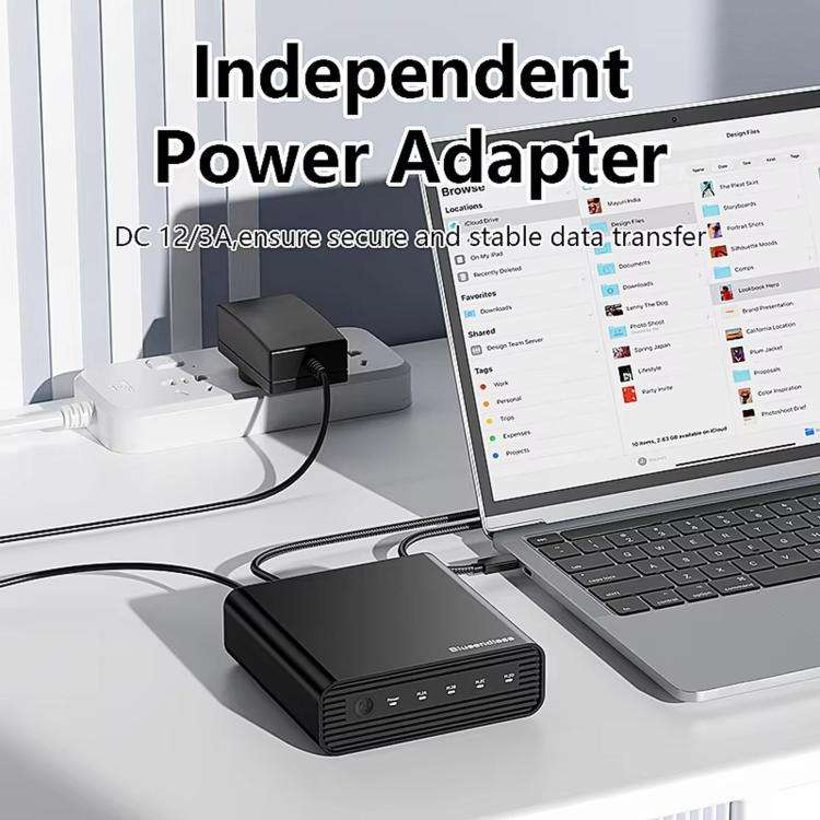 Blueendless USB4 NVMe M.2 SSD Enclosure, 40Gbps 4-Bay External Solid State Drive Case, Support So...