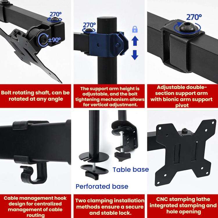Computer Monitor Mechanical Single-arm Rotating Stand Desktop Clamp(ZX-MT011)