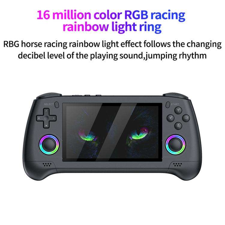 SJGAM M30 HD Retro Handheld Game Console 4.3 Inch RGB Joystick 3D Portable Arcade, Size: 128GB(Bl...