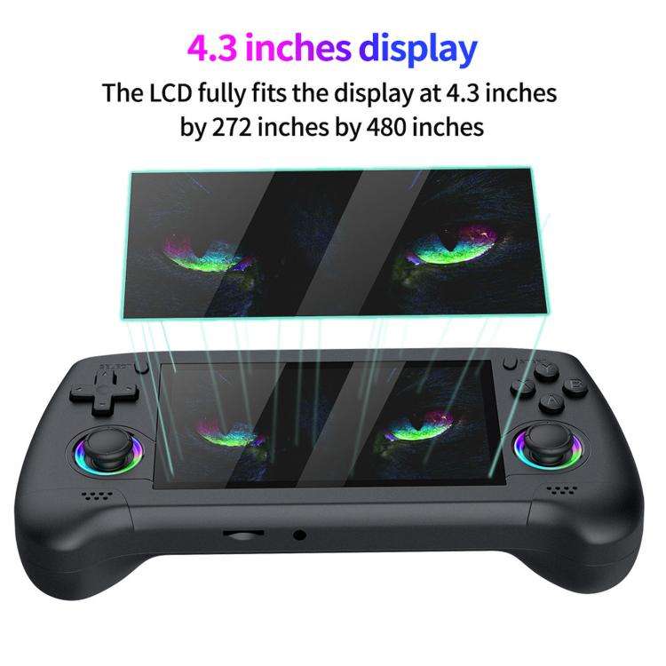 SJGAM M30 HD Retro Handheld Game Console 4.3 Inch RGB Joystick 3D Portable Arcade, Size: 128GB(Bl...