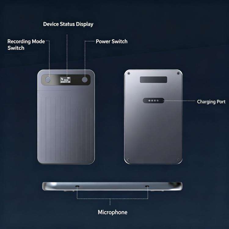 CB08 Portable Magnetic Smart AI Voice Recorder, Translation & Summary Audio Recorder, Spec: 32GB