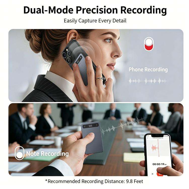 CB08 Portable Magnetic Smart AI Voice Recorder, Translation & Summary Audio Recorder, Spec: 64GB